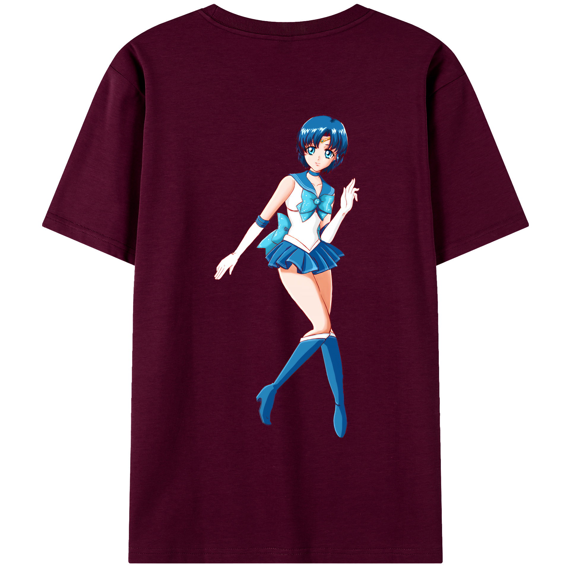 （画像用） 美少女戦士セーラームーン 水野 亜美 みずの あみ Sailor Moon Mizuno Ami レディース半袖Tシャツ(バックプリント)
